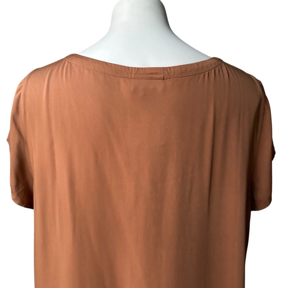 NWT PURE JILL J JILL Lenzing Ecovero Short Sleeve Top in Saffron, Sz L - Picture 11 of 13